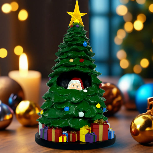 EVOLUX Christmas Tree with Star Topper for Chritsmas Decor, Christmas Table Decorations Centerpieces Mini Xmas Tree with Light Santa Claus Ornaments Tabletop Decor