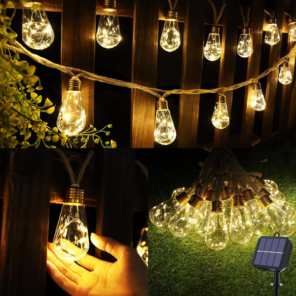 Jagdag LED Globe Lights Outdoor String Lights with IP65 Waterproof Hanging Lights Patio Decor for Backyard Porch Party Garden Wedding Outdoor Indoor Decor