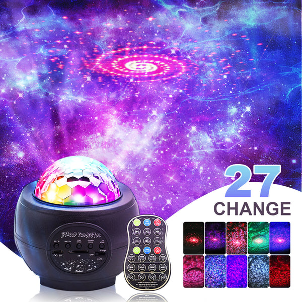 Funnytoy LED Night Light Projector, 3 in 1 LED Galaxy Starry Light Projector for Bedroom, Ocean Wave Projector Light Decorative Galaxy Light Sky Star Lite with Sound Activated for Kids, Adults, Holidays